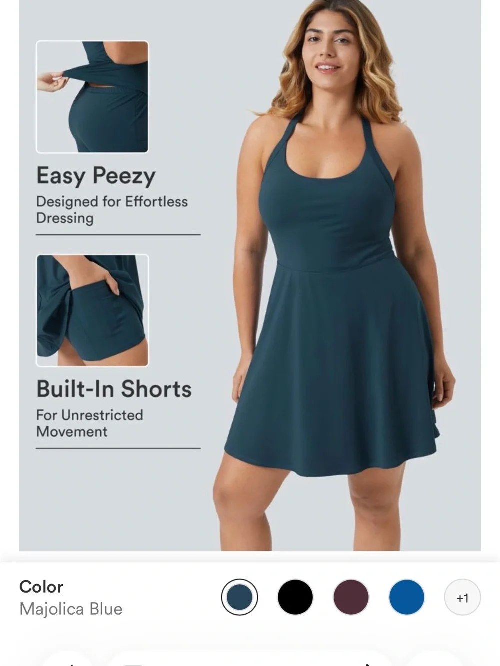 Halara NWT SzL SoftlyZero™ Airy Backless Twisted Flare Dance Active Dress Tennis - Picture 7 of 9